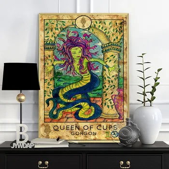 Tarot Manual De Structurare Ilustrare Poster, Culoarea Luna Vârcolac Kali Moartea Regina De Spade Poza Perete Decor Acasă Cadou