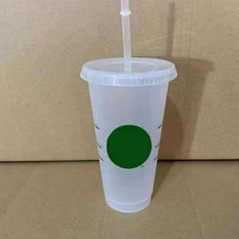 473ml/710ml Ceașcă de Cafea Stele Paie Cana Cu Capac Cu Logo-ul Reutilizabile Cupe Fără Paie Pahar de Plastic de Cupa Petrecere de Crăciun