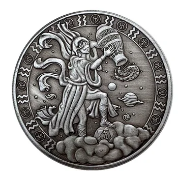 12 Constelații Zodiacale Argintiu Placat Cu Colectie Original Monede Set Titularul Moneda Creativ Cadou De Suvenir De Colectie
