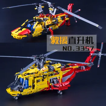 DECOOL Tehnice 3357 Elicopter de Salvare City Avion Militar Model Blocuri Caramizi de Jucarie Pentru Copii Baiat Cadou de Ziua 9396