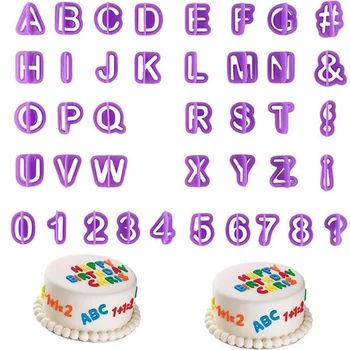 40Pcs Scrisoare Alfabet Număr de Cookie Mucegai Biscuit Tort Fondant Mucegai DIY din material Plastic Număr de Tort Mucegai de Copt Instrumente de Decorare