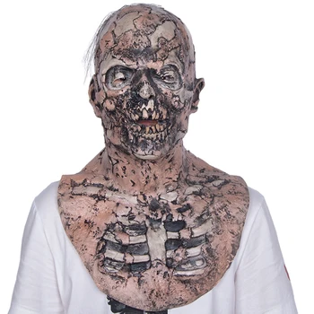 Masca Înfricoșătoare De Halloween De Groază Zombie Înfricoșătoare Sângeroase Latex Fata Complet Acoperit Capul Petrecere Cu Costume Cosplay Rău Prop