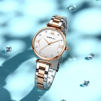 CRRJU Femei Ceasuri Celebru Brand de Lux din Oțel Inoxidabil Femei Elegante Ceasuri Cuarț Moda Reloj Mujer Doamnelor Rochie de Ceas
