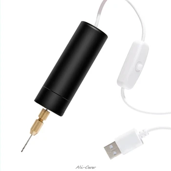 Portabil Mini Electric Burghiu de Mână Micro USB Mic Drill Chuck Instrumente cu 3pc Biți