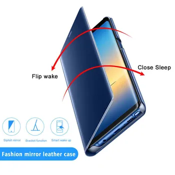 Pentru Samsung Galaxy A02S A02 Caz Smart Mirror Flip Piele Stand Cazuri de Telefon Pentru Samsung A52 A72 A12 A32 A42 M51 M31S Acoperi