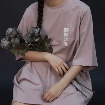 Tricouri Femei Broderie Supradimensionat S-3XL Cuplu All-meci Harajuku Streetwear Agrement Moale Minimalist Modern de Bază Topuri de Vara