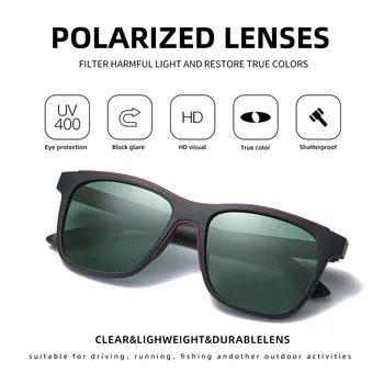 ROSHARI Pătrat Polarizat ochelari de Soare Barbati Femei Vintage TR90 Cadru de Conducere de Călătorie ochelari de Soare de sex Masculin zonnebril heren UV400
