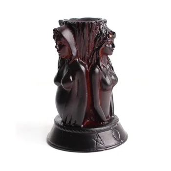 1 BUC Rosu Rășină Statuie de femeie Vrăjitoare Sfantul Inger Piedestal de Bază Pentru Minge Ouă Minunat Sculptate Acasă Decorare Cadou