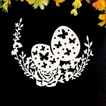 SHINECRAFT Ou de Paște Flori de Metal de Tăiere Mor Taie Scrapbooking de Artizanat lucrate Manual, Carte de Artă, Meșteșuguri Șabloane Cuțit Mucegai Arc Muri Tăiate