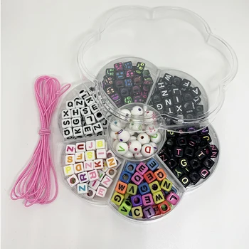 Diy margele Jucării limba engleză Scrisoare de Margele Bijuterii Brățară Pentru Copii Fete Alfabet de Tricotat Manual Colier 2021 NOI