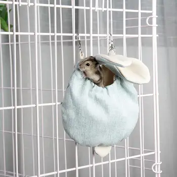 Hamster Hamac Catifea Drăguț Urechi De Iepure Forma De Animal De Companie Mic Pat De Dormit Agățat Cuib