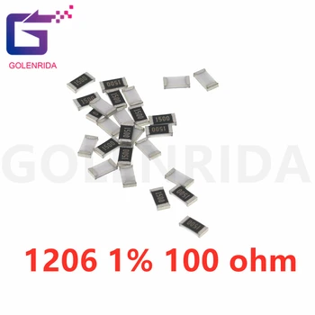 100BUC 1206 SMD Rezistor de 1% 100 ohm chip rezistor, 0,25 W 1/4W 100R 101