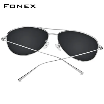 FONEX Titan Pur Polarizat ochelari de Soare Barbati Aviației Ochelari de Soare pentru Barbati Brand Designer de sex Masculin Aviador Oglindă ochelari de soare 3001