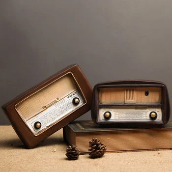 Europa stil Rășină Radio Model Retro Nostalgic Ornamente Vintage Radio Ambarcațiuni Bar Accesorii pentru Decor Cadou de Epocă Imitație