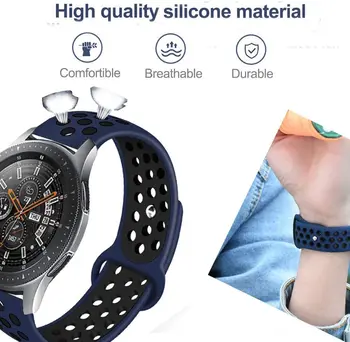 20 22mm Curea de ceas pentru Samsung gear s3 Frontieră/Clasic Sport Respirabil bratara de silicon Galaxy watch 46mm/42mm/Active 2 trupa