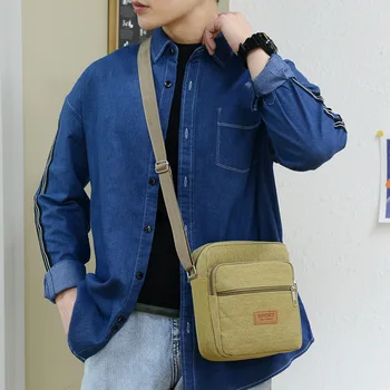 2021 Bărbați Panza de Mare Capacitate Singur Umăr Geanta Messenger Versiunea coreeană de Moda pentru Bărbați Sidebag pentru Afaceri Geanta Crossbody
