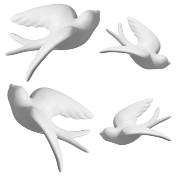 Ceramica Inghite Sparrow 3D Păsări Montat pe Perete Decor Nordic Retro pentru Baie, Living, Birou Grădină Cafea Cadou
