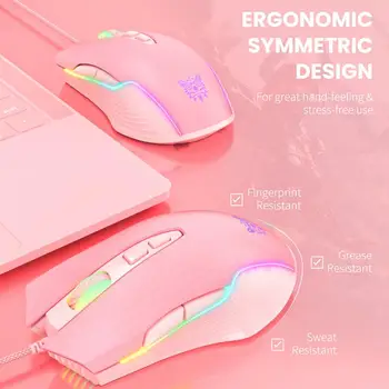 Produs nou Onikuma Cw905 Fată Roz Jocuri Mouse-ul 6400 DPI prin Cablu Mecanice Joc Dedicat RGB Mouse de Calculator