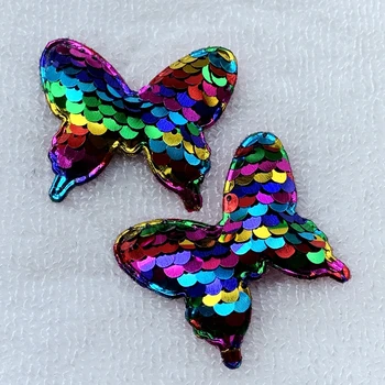 DIY Fluture Colorat Reversibile Paiete Tampoane Coase Pe Patch-uri pentru Haine Meserii Haina Pulover Brodat Paillette Patch Aplicatiile