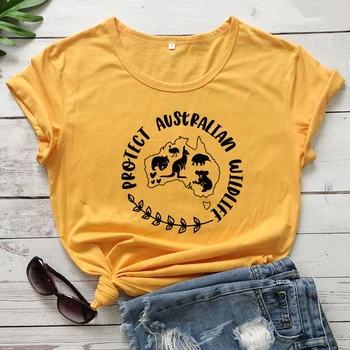 Proteja Australian Wildlife T-shirt de Inspirație Tumblr Australia Puternic Tricou Femei Amuzante Grafice Ziua Pământului Slogan Tee Cămașă de Sus