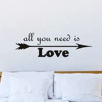 Tot Ce Ai Nevoie Este Dragoste Săgeată Autocolante De Perete Dormitor Decor Detașabil Acasă Decorare De Perete Decalcomanii De Artă Murală Dormitor Accesorii