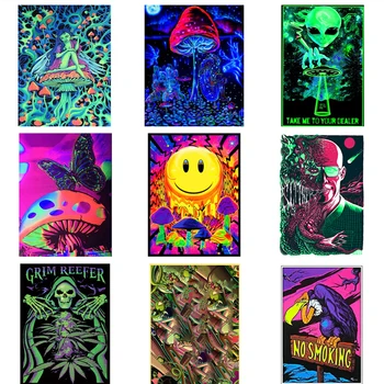 Psihedelic, LSD Blacklight Arta Panza de Imprimare Pictura Printuri Poze de Perete Home Decor Decor de Perete Fara Rama