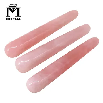 Naturale cristal roz bagheta sculptate de mână, masaj stick de vindecare de cristal tipul de piatră prețioasă yoni bagheta Masaj Reiki Stick Pentru Cadouri