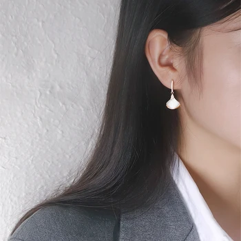 Cercel pentru Femei Opal Inlay Triunghi Sectorul Acrilice Picătură Cercei Moda coreeană Ventilator în Formă de Pandantiv Cercei Fete Ureche Bijuterii