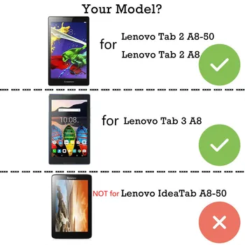 PU Piele Caz Acoperire pentru Lenovo Tab 3 8 TB3-850F TB3-850M Flip Stand tableta Caz Acoperire pentru Lenovo Tab2 A8 A8-50F A8-50LC capa