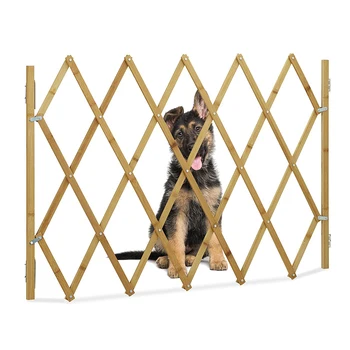 Pliere Pisică Câine De Companie Bariera Din Lemn De Bambus De Siguranță Poarta Extinderea Leagăn Catelus Gard Ușă Simplă Stretchable Gard De Lemn