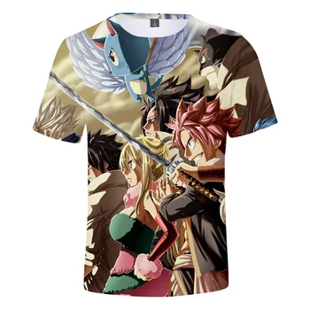 Fairy Tail Tricou Pop Japoneze Anime T-shirt 2019 Vara 3d de Imprimare Tricou Bărbați Streetwear Desene animate Topuri Natsu Dragneel Tee