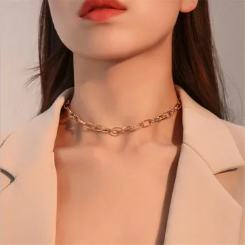 Moda de Metal Lanț Colier pentru Femei Fermecătoare Doamnă Clavicula Lanț Colier Stil European de Bijuterii Cadou