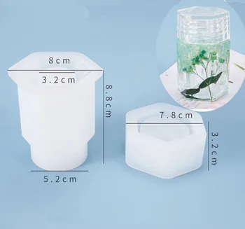 Cristale Poligonale de Depozitare Sticla de Mucegai Silicon cu capac Pentru Depozitare Rezervor Sigilat Epoxidice Cutie de Depozitare Bijuterii Mucegai de Luare de Bijuterii