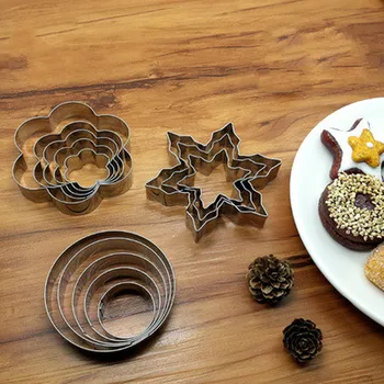 3 Tipuri De Decorare Tort Fondant Piston Freze Mucegai Mucegai Cookie-Uri De Instrumente De Bucătărie Biscuit Din Oțel Inoxidabil Bakeware Fulg De Nea
