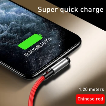 3A USB De Tip C Cablu de 90 de Grade, Rapid de Încărcare Telefon Mobil Cablu de Date Pentru Samsung S20 Huawei P30 Xiaomi Redmi telefon Android