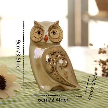 3Pcs/Set Ceramica Figurine Bufniță Nighthawk Ornamente Creative Animal Miniaturi Acasă Decorare Accesorii de Birou Desktop Decor