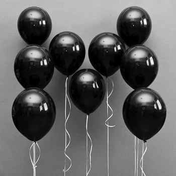 50pcs Negru Mini Baloane Colorate Gonflabile, Baloane cu Heliu Nunta Ziua de nastere Decor0ation Petrecere Tematica Scena Decor Jucărie Consumabile