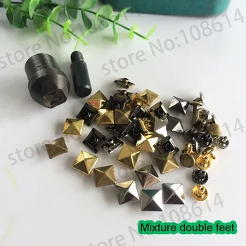 DIY accesorii 100buc 6mm-12mm pătrat nituri de metal margele pentru îmbrăcăminte prymaid știfturi pentru piele gold & silver & gunblack bronz