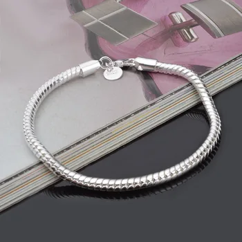HOMOD Epocă de Înaltă Calitate placat cu Argint Brățară Stil European Șarpe Lanț de BRICOLAJ de Brand Farmec Bratari Bijuterii Pulseira