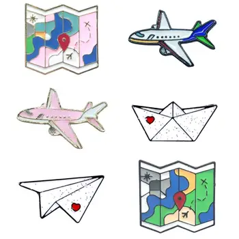 Avion De Hârtie Barca Broșă Moda Coreeană Japoneză Simplu Brosa Accesorii Din Aliaj De Drăguț Pini Mini-Bijuterii Cadouri Pentru Copii Buni Prieteni