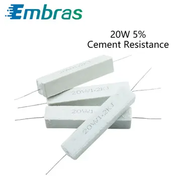 Ceramice, Ciment de Rezistență de Precizie 5% 20W 10.1/0.5/1/2/4.7/5/8/10/20/47/50/100 Euro 1K 10K 100K 2 buc