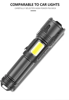 COB lumina de lucru XHP160 9-core LED zoom lanterna super-luminos USB reîncărcabilă 5-modul de orbire lanterna