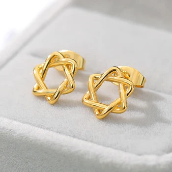 De moda de Aur din Oțel Inoxidabil Evreu Magen Star of David Hexagrama Cercei Minimalism Bijuterii Mark Amuleta Pendientes Brincos