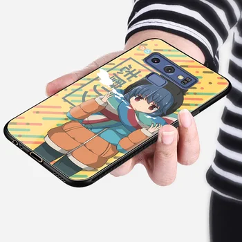Rin Shima Yuru Tabara Anime Sticla Silicon Moale Caz de Telefon Shell Pentru Samsung Galaxy S8 S9 Plus Nota 8 9 10 PLUS