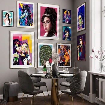 Vinatge Amy Winehouse Populare Cantareata De Muzica Star Arta Pictura Pe Panza Poster De Perete Decor Imagini De Calitate Inalta Decor Acasă