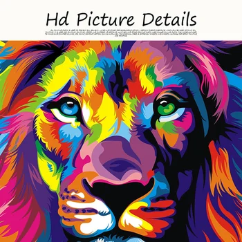 Rezumat Acuarelă Leu Animal Sălbatic Pictura in Ulei pe Panza, Postere si Printuri Cudros Perete de Artă pentru Viață Copil de Cameră Decor