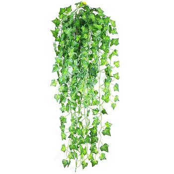 2.1 M Artificiale Iedera verde coroană din Frunze de Plante de Viță de vie Fals Frunze Flori Decor Acasă de Plastic, Flori Artificiale Rattan șir TSLM1