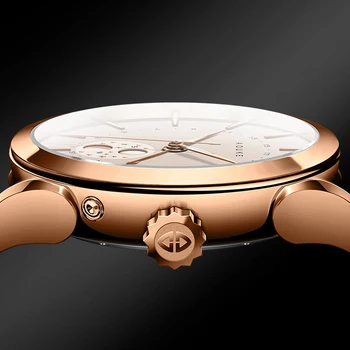 AOUKE Bărbați Ceasuri Automate, Ceas de Lux Pentru Barbati Moda Auto Vânt Mecanice Ceasuri de mana rezistent la apa Safir Oglindă Ceas