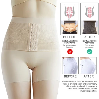 Burtica De Control Chilotei Slăbire Femei Body Shaper Talie Mare Formator De Pantaloni Fără Sudură De Un Corset Postpartum Chiloti Talie Antrenor