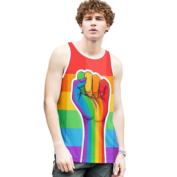 LGBT Curcubeu Lesbiene, Gay Costum de Vară se Răcească 3d Culturism Rezervor Topuri fără Mâneci Bărbați Femei de Fitness, Vesta Casual Unisex Haine